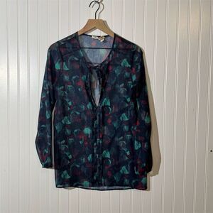 VTG‎ Y2K Mudd Sheer Chiffon Blouse Top Boho Indie Festival Fairy Grunge Retro M